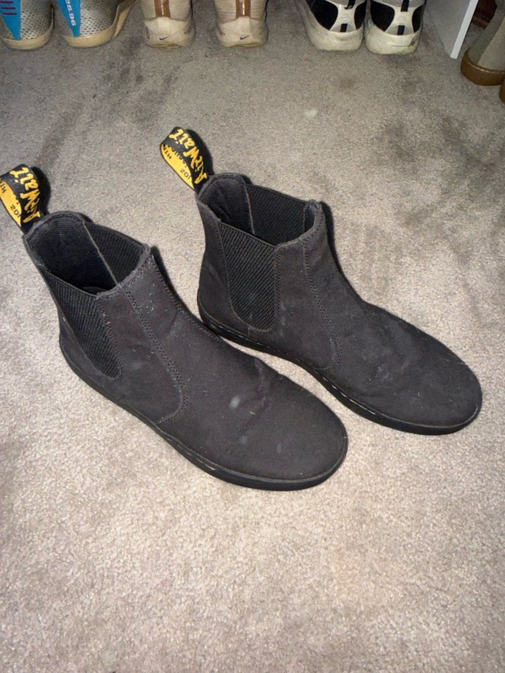 Dr. Martens Black Suede Chelsea Chukka Boots